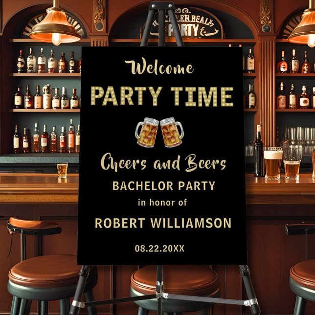 Cheers and Beers Bachelor Party Welcome Foam Board (Creator Uploaded)