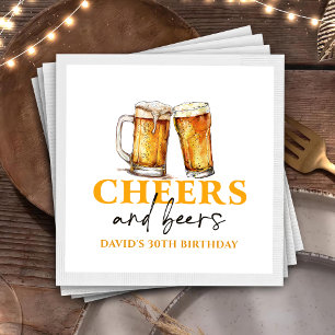 Cheers and Beers Beer Glass Birthday Napkins