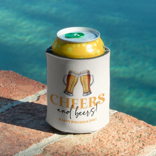 Cheers and Beers Beer Glass Birthday Party Can Cooler