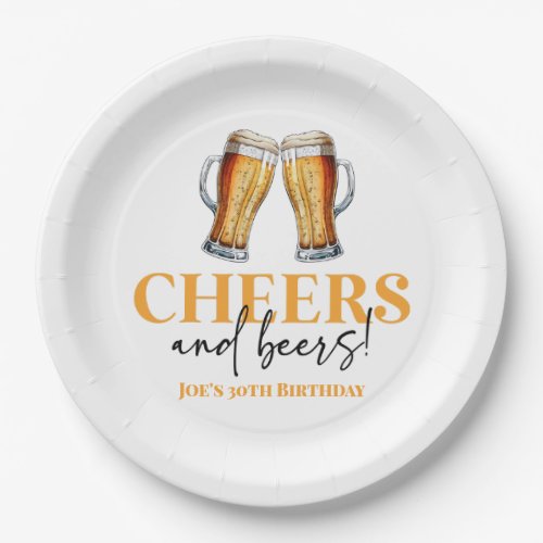 Cheers and Beers Beer Glass Birthday Party Paper Plates