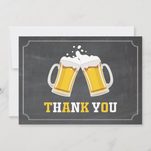 Cheers and Beers Beer Mug Chalkboard Thank You Card