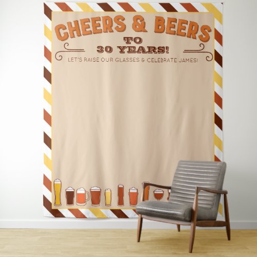 Cheers and Beers Birthday Backdrop Photo Booth