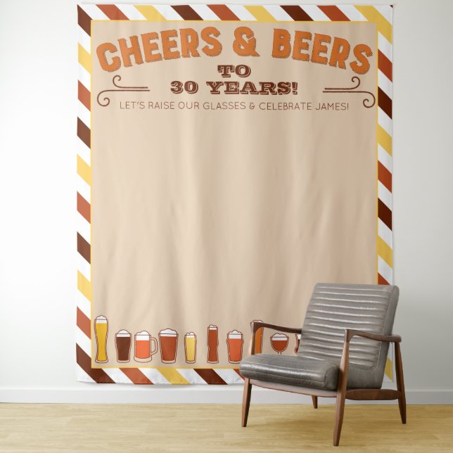 Cheers and Beers Birthday Backdrop Photo Booth (In Situ)