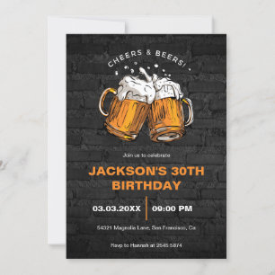Cheers and Beers Birthday Invitation