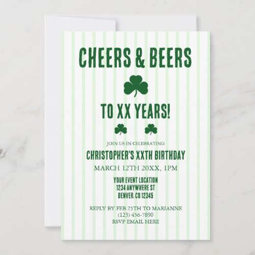 Cheers and Beers Birthday Invitation