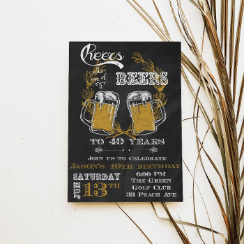 Cheers And Beers Birthday Invitation by SugSpc_Invitations at Zazzle