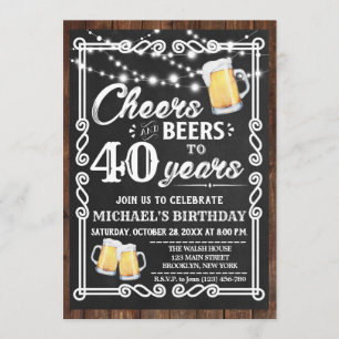 Cheers and Beers Birthday Invitation Any Age