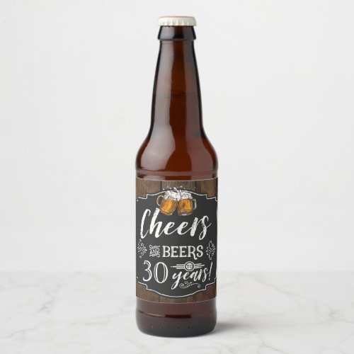 Cheers and Beers Birthday Party Beer Bottle Label