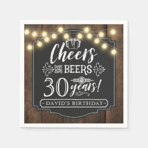 Cheers and Beers Birthday Party Decor Napkins