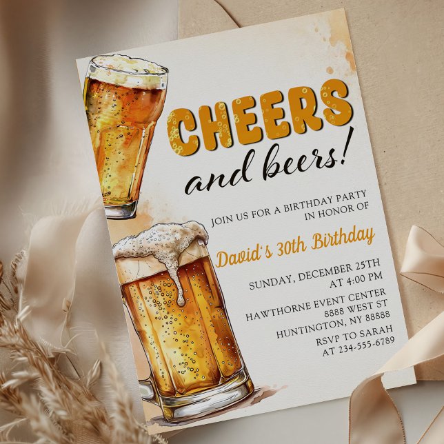 Cheers and Beers Birthday Party Invitation (Creator Uploaded)