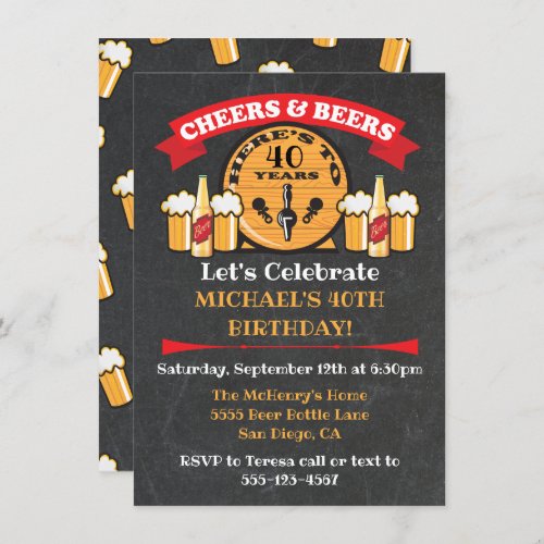 Cheers and Beers Birthday Party keg Invitation