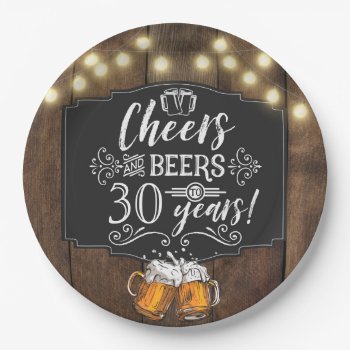 Cheers And Beers Birthday Party Paper Plates by YourMainEvent at Zazzle