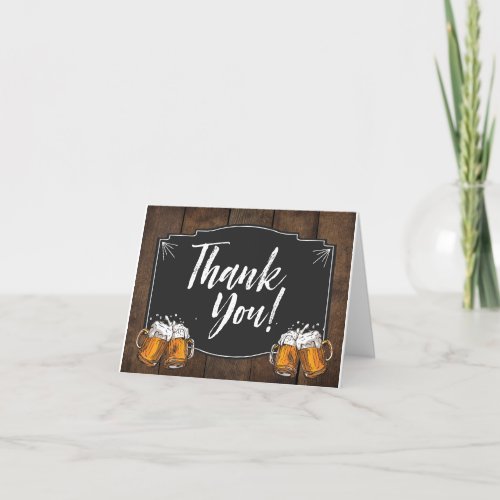 Cheers and Beers Birthday Party Thank You Card