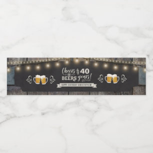 Cheers and Beers Birthday Party Water Bottle Label