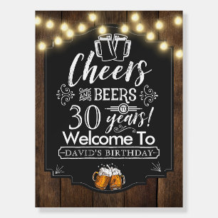 Cheers and Beers Birthday Party Welcome Sign