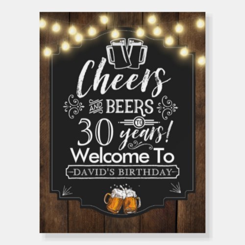 Cheers and Beers Birthday Party Welcome Sign
