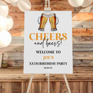 Cheers and Beers Birthday Party Welcome Sign Edit