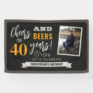 Cheers and Beers Birthday Photo Banner - 2.5'x4'