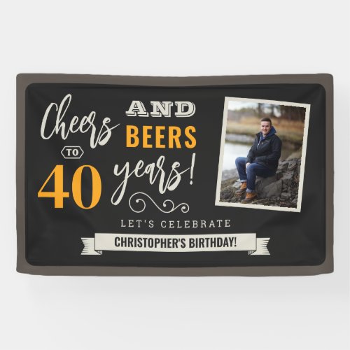Cheers and Beers Birthday Photo Banner _ 25x4