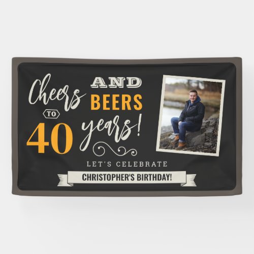 Cheers and Beers Birthday Photo Banner 3x5