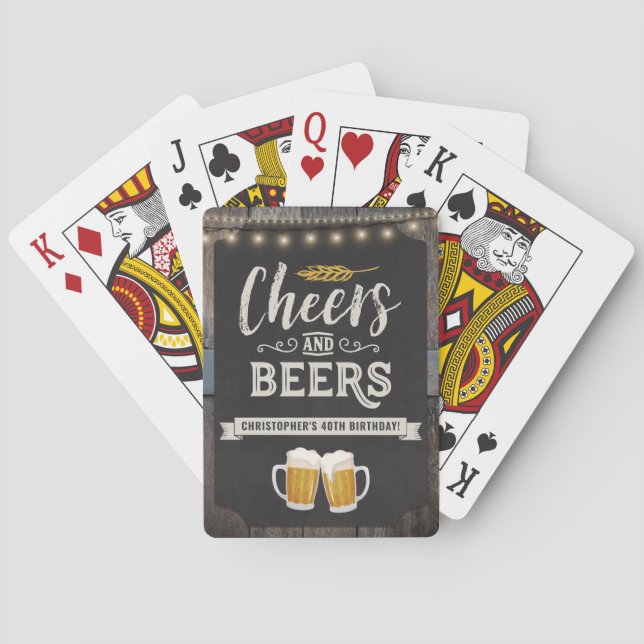 Cheers and Beers Birthday Poker Cards (Back)