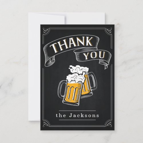 Cheers And Beers Birthday Thank You Invitation