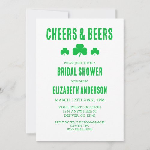 Cheers and Beers Bridal Shower Invitation