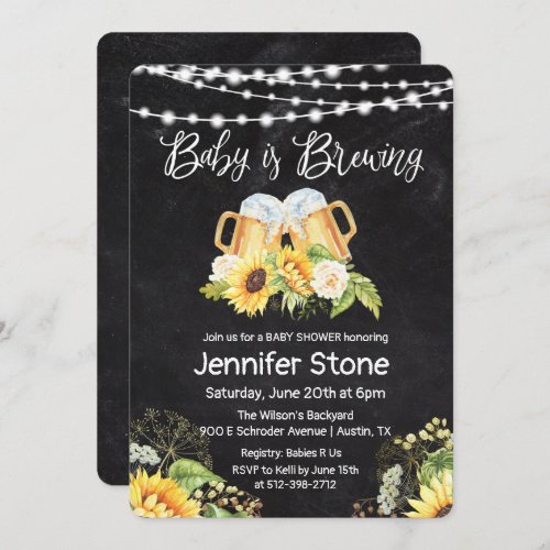 Cheers and Beers Chalkboard Baby Shower Invitation