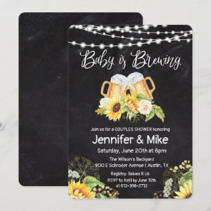 Cheers and Beers Chalkboard Couples Shower Invitation