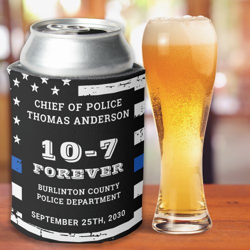 Cheers And Beers Custom 10_7 Police Retirement Can Cooler