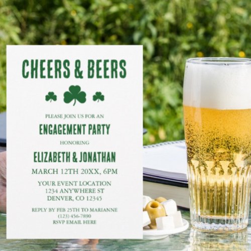 Cheers and Beers Engagement Party Invitation