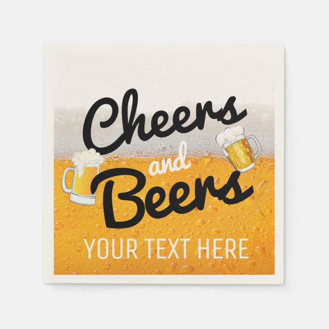 Cheers and Beers|Foamy Icy Cold Beer Napkins (Front)