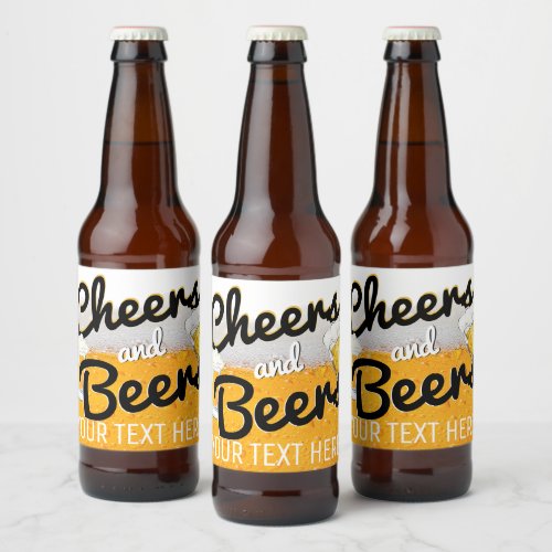 Cheers and BeersFrosty Foamy Cold Beer Bottle Label