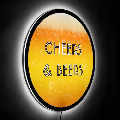 Cheers And Beers Fun Cool Custom Text Bar Business LED Sign