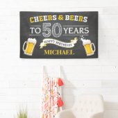 Cheers and Beers Happy 50th Birthday Banner (Insitu)