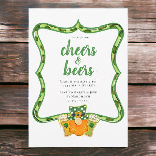 Cheers and Beers Leprechaun St Patrick's Day Party Invitation