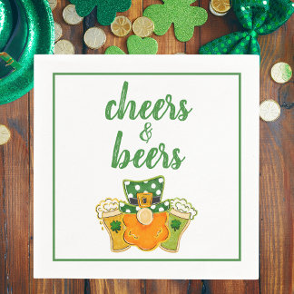 Cheers and Beers Leprechaun St Patrick's Day Party Napkins