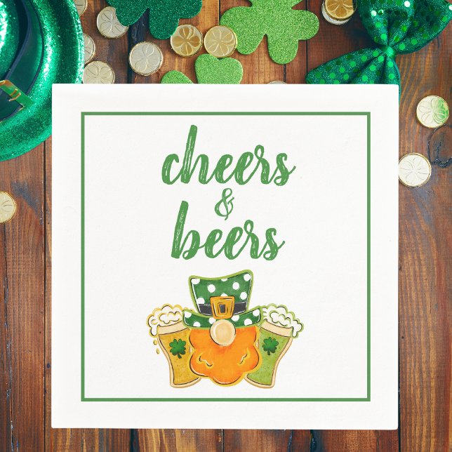 Cheers and Beers Leprechaun St Patrick's Day Party Napkins (Creator Uploaded)