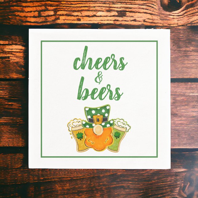 Cheers and Beers Leprechaun St Patrick's Day Party Napkins (Creator Uploaded)