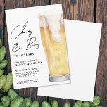 Cheers And Beers Men's Birthday Invitation<br><div class="desc">Cheers & Beers to 50 Years Men’s Birthday Party Invitation. Celebrate in style with this laid-back birthday party invitation, perfect for a brewery meetup or a backyard BBQ. On the left side, the phrase “Cheers & Beers to 50 Years” is displayed at the top in a mix of handwritten script...</div>