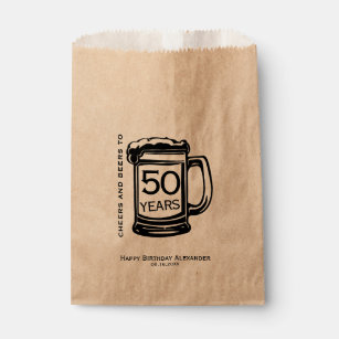 Cheers and Beers Milestone Birthday Party Custom Favor Bag