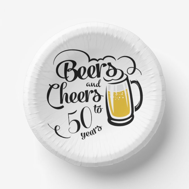 Cheers and Beers Paper Plate Bowls (Front)
