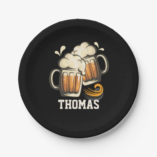 Cheers and Beers Paper Plates, 7" - Men's Birthday Plates (Front)