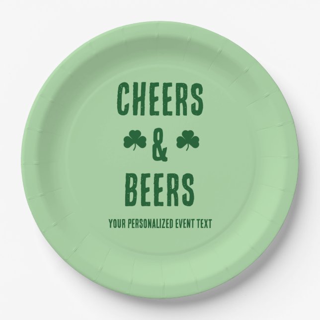 Cheers and Beers Party Event Paper Plates (Front)