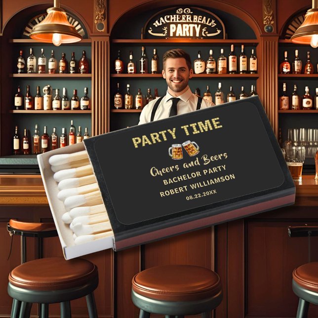 Cheers and Beers Personalized Bachelor Party Matchboxes (Creator Uploaded)