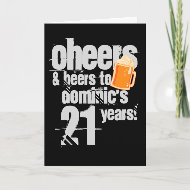 Cheers and Beers Personalized Birthday Card (Front)