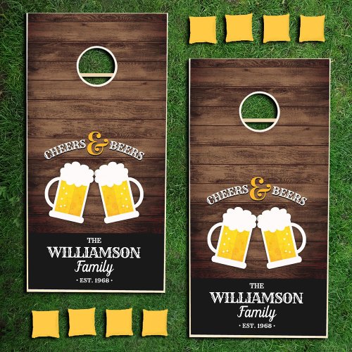 Cheers and Beers Personalized Custom Cornhole Set