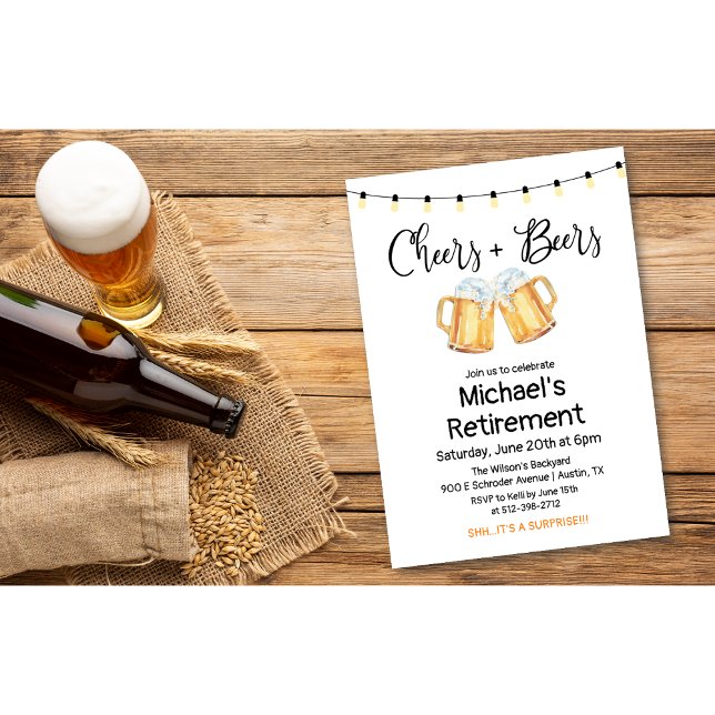 Cheers and Beers Retirement Invitation (Creator Uploaded)