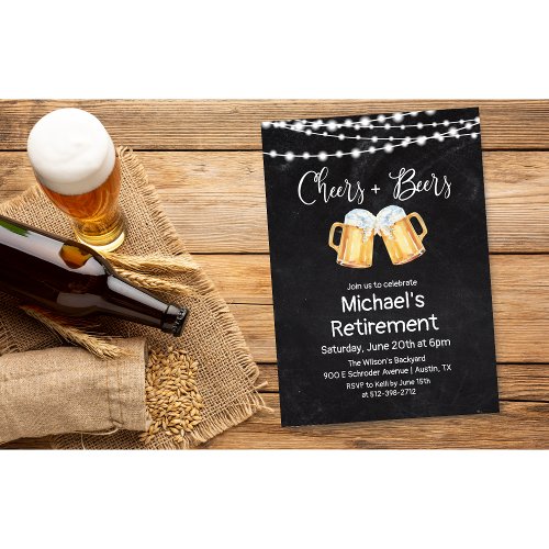 Cheers and Beers Retirement Invitation