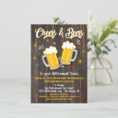 Cheers and Beers Retirement Party Invitation (Standing Front)